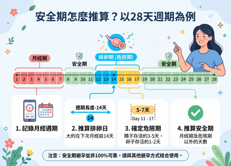 安全期怎麼推算?以28天週期為例